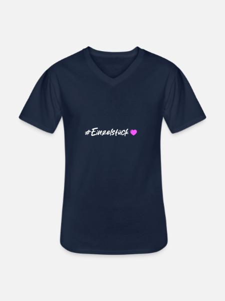 One-of-a-kind heart - Men's V-Neck T-Shirt - navy
