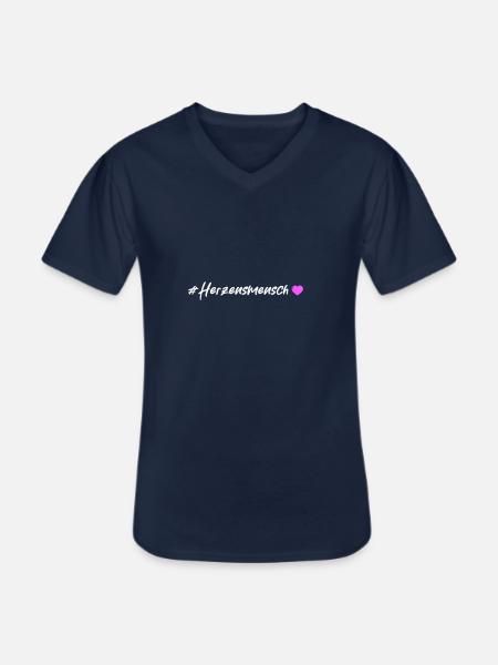 Heartfelt Heart - Men's V-Neck T-Shirt - navy