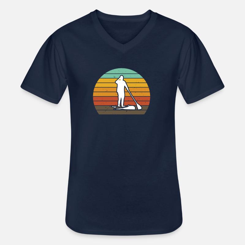 SUP Retro Sonne - Männer-T-Shirt mit V-Ausschnitt - Navy