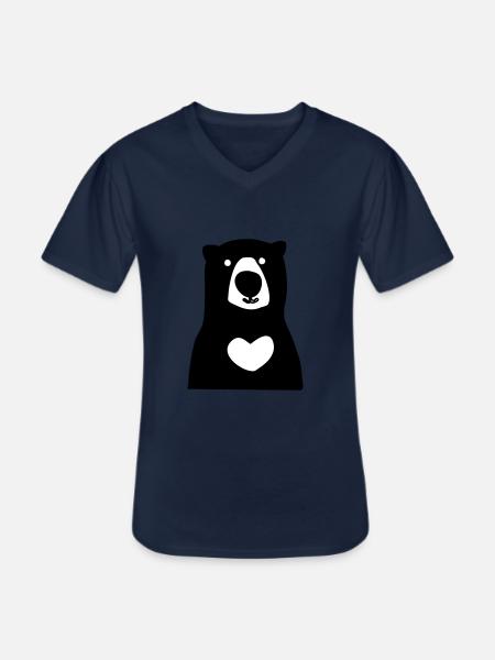 bear - Men's V-Neck T-Shirt - navy