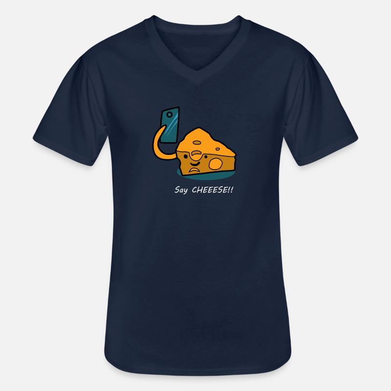Cheese handy geschenkidee - Männer-T-Shirt mit V-Ausschnitt - Navy