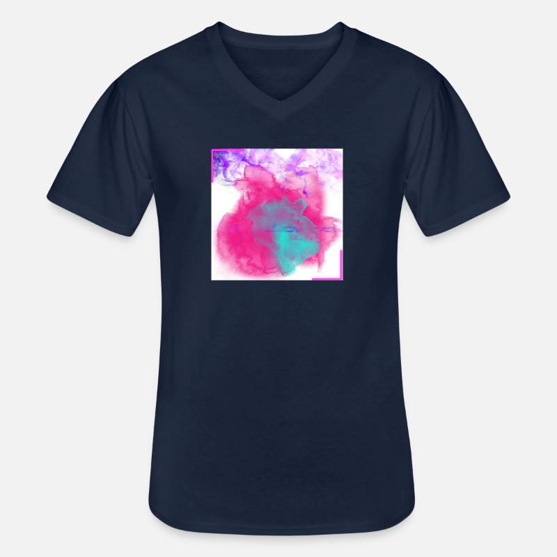A - Männer-T-Shirt mit V-Ausschnitt - Navy