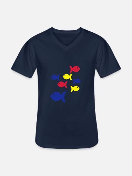 fische - Men's V-Neck T-Shirt - navy