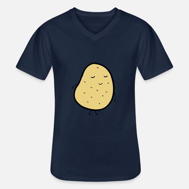 mr_potatoe - Männer-T-Shirt mit V-Ausschnitt - Navy