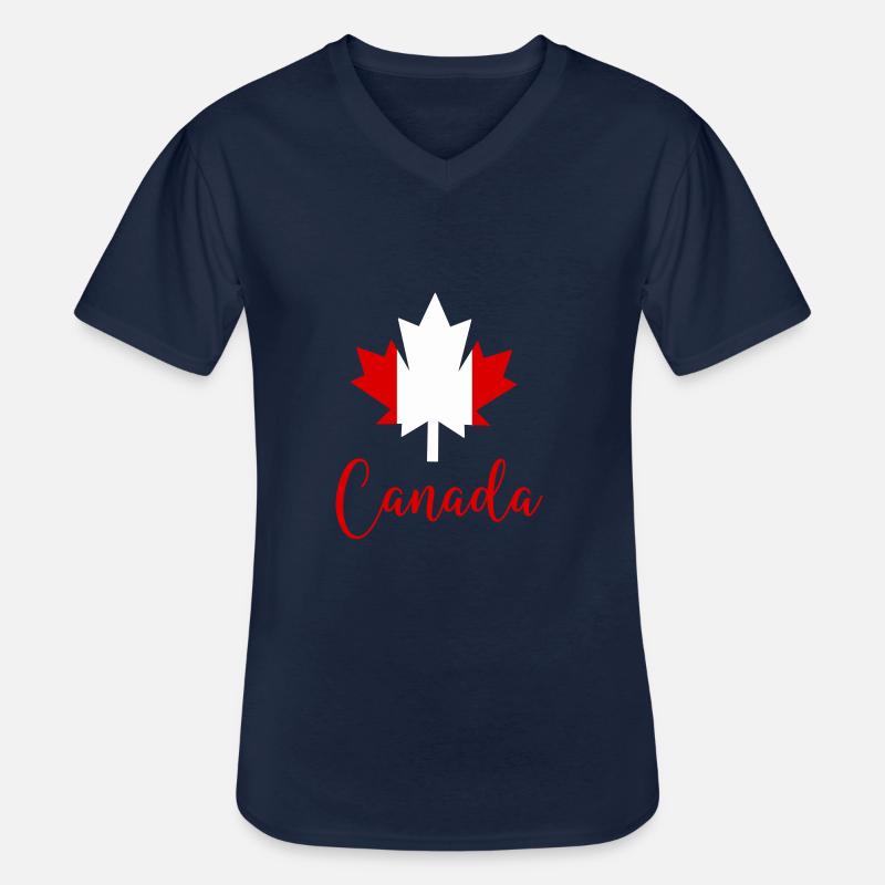 kanada canada ahornblatt - Männer-T-Shirt mit V-Ausschnitt - Navy
