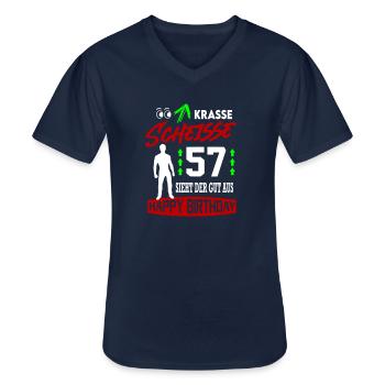 Sprüche Geburtstag Mann Gut aussehen Geschenk 57 - Männer-T-Shirt mit V-Ausschnitt - Navy - Vorne - AI Model Male 178 dark (178cm)