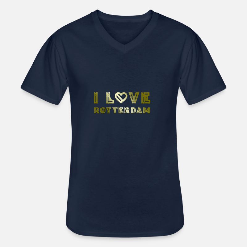 I Love Rotterdam - Männer-T-Shirt mit V-Ausschnitt - Navy