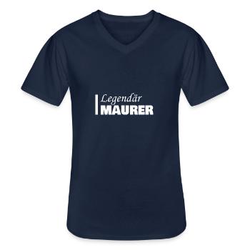 Maurer - Männer-T-Shirt mit V-Ausschnitt - Navy - Vorne - AI Model Male 178 dark (178cm)