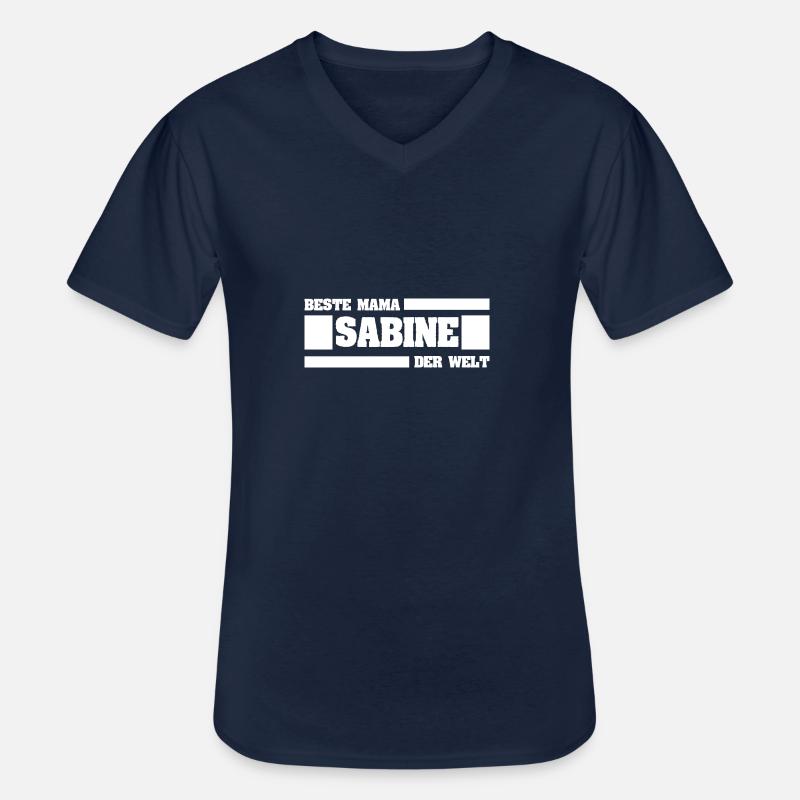 Sabine als Mutter - Männer-T-Shirt mit V-Ausschnitt - Navy