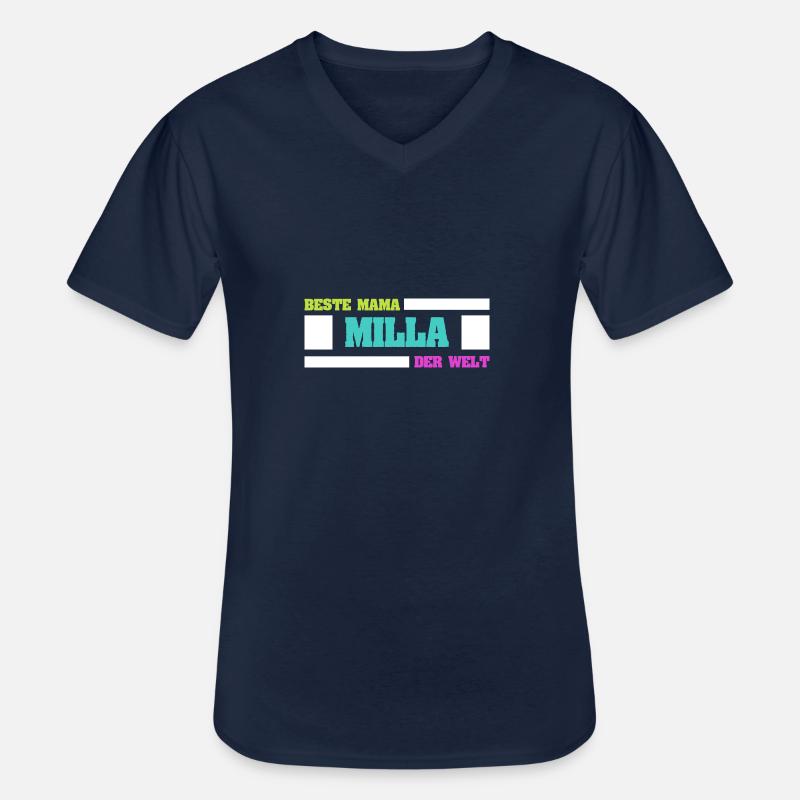 Mutter Milla - Männer-T-Shirt mit V-Ausschnitt - Navy