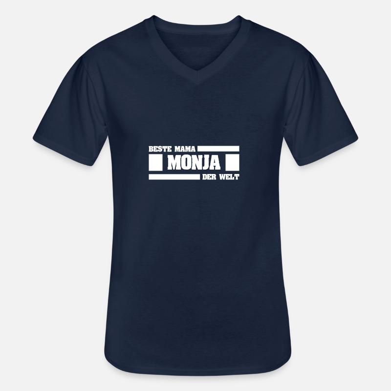 Monja als Mutter - Männer-T-Shirt mit V-Ausschnitt - Navy