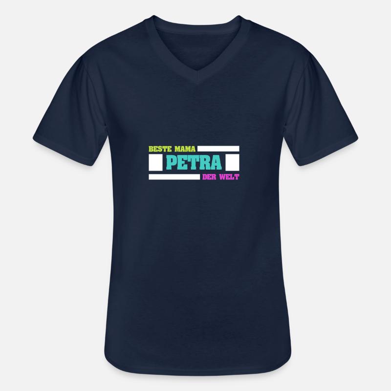 Mutter Petra - Männer-T-Shirt mit V-Ausschnitt - Navy