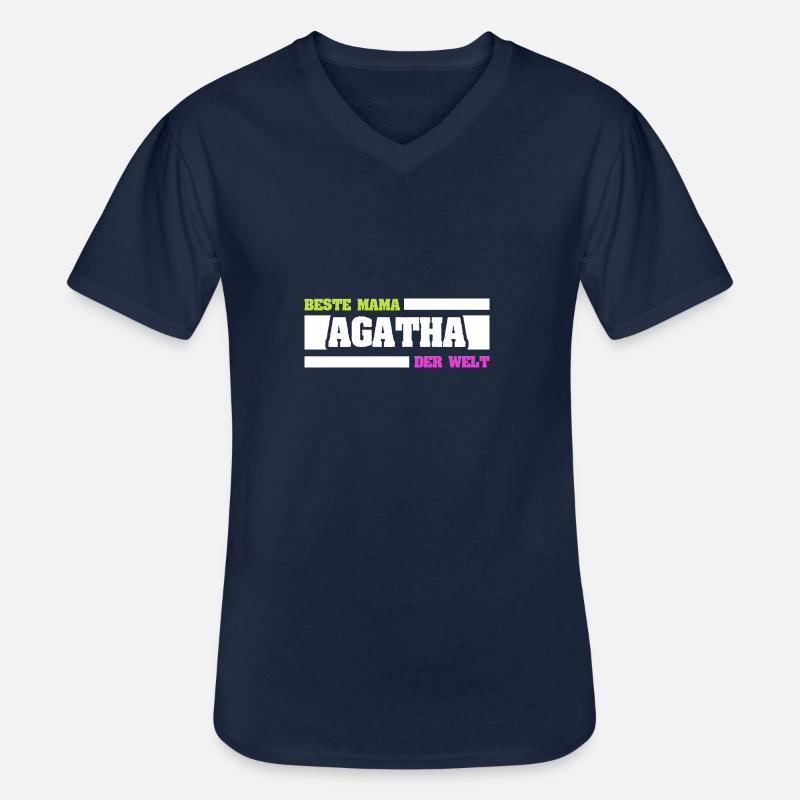 Agatha - Männer-T-Shirt mit V-Ausschnitt - Navy