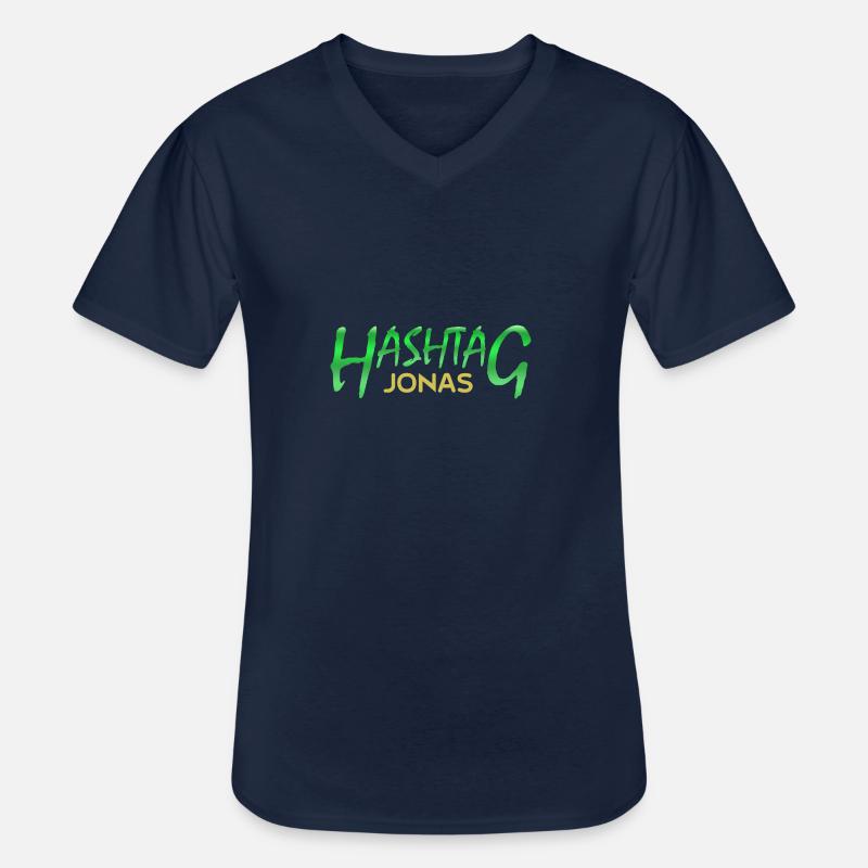 jonas jonas - Männer-T-Shirt mit V-Ausschnitt - Navy