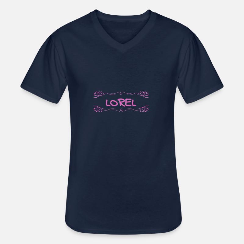 Name Lorel - Männer-T-Shirt mit V-Ausschnitt - Navy
