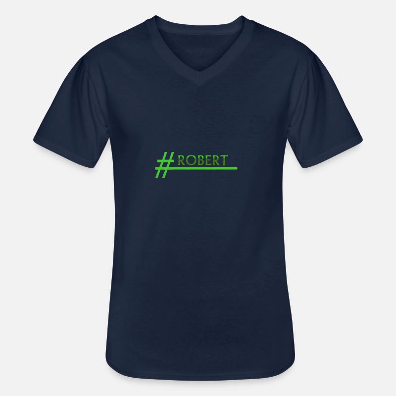 Stylischer Robert - Männer-T-Shirt mit V-Ausschnitt - Navy