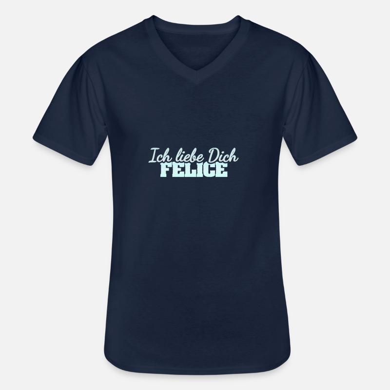Felice als Liebe - Männer-T-Shirt mit V-Ausschnitt - Navy
