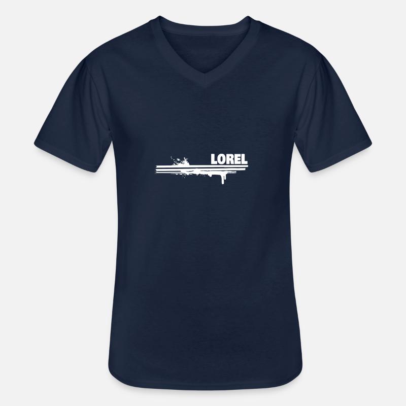 Farbklecks Lorel - Männer-T-Shirt mit V-Ausschnitt - Navy