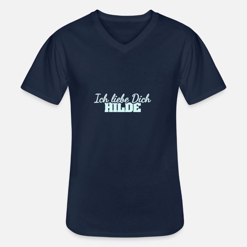Hilde als Liebe - Männer-T-Shirt mit V-Ausschnitt - Navy