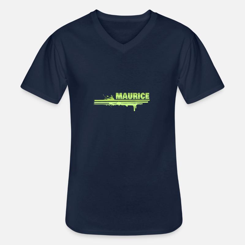 Farbklecks Maurice - Männer-T-Shirt mit V-Ausschnitt - Navy