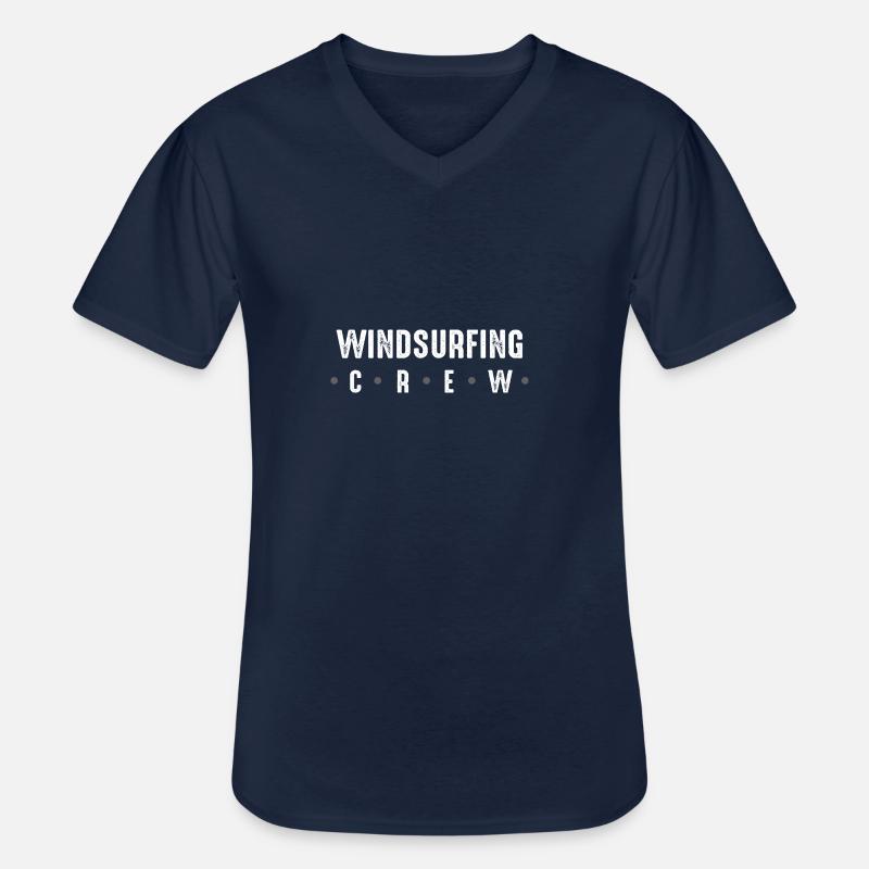 Windsurfing Crew - Männer-T-Shirt mit V-Ausschnitt - Navy