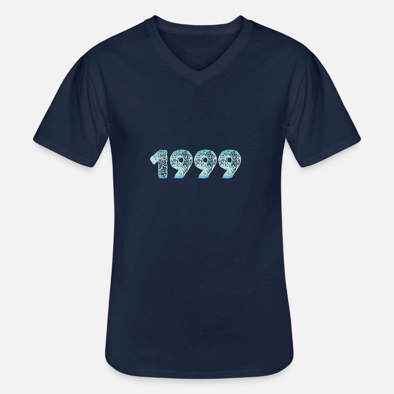 1999 - Männer-T-Shirt mit V-Ausschnitt - Navy