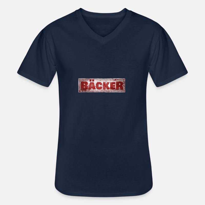 Von Beruf aus Bäcker - Männer-T-Shirt mit V-Ausschnitt - Navy