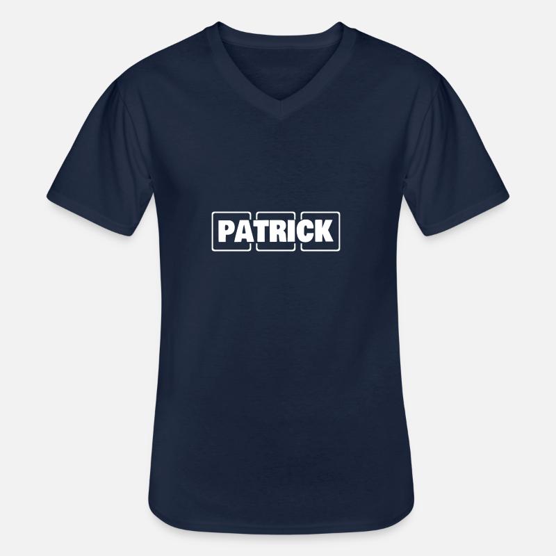 Männername Patrick - Männer-T-Shirt mit V-Ausschnitt - Navy