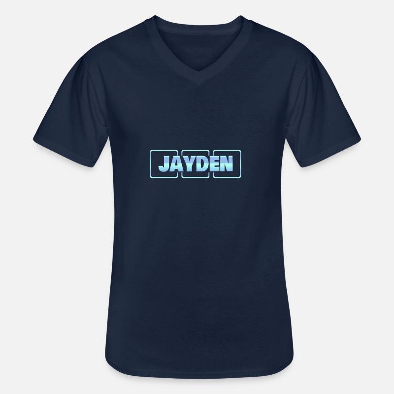 Jayden - Männer-T-Shirt mit V-Ausschnitt - Navy