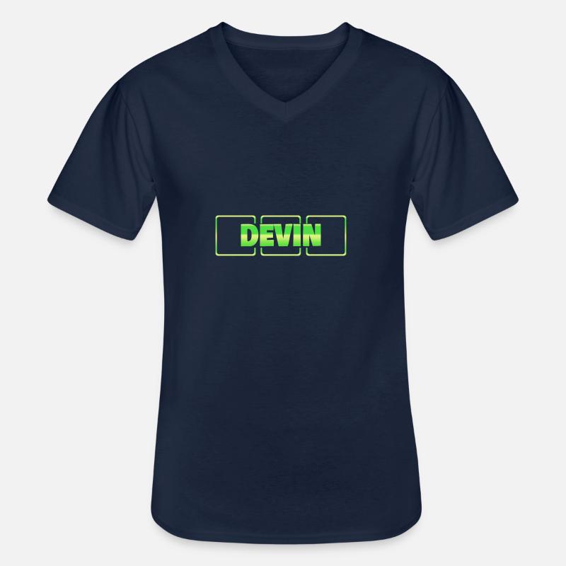 Devin - Männer-T-Shirt mit V-Ausschnitt - Navy