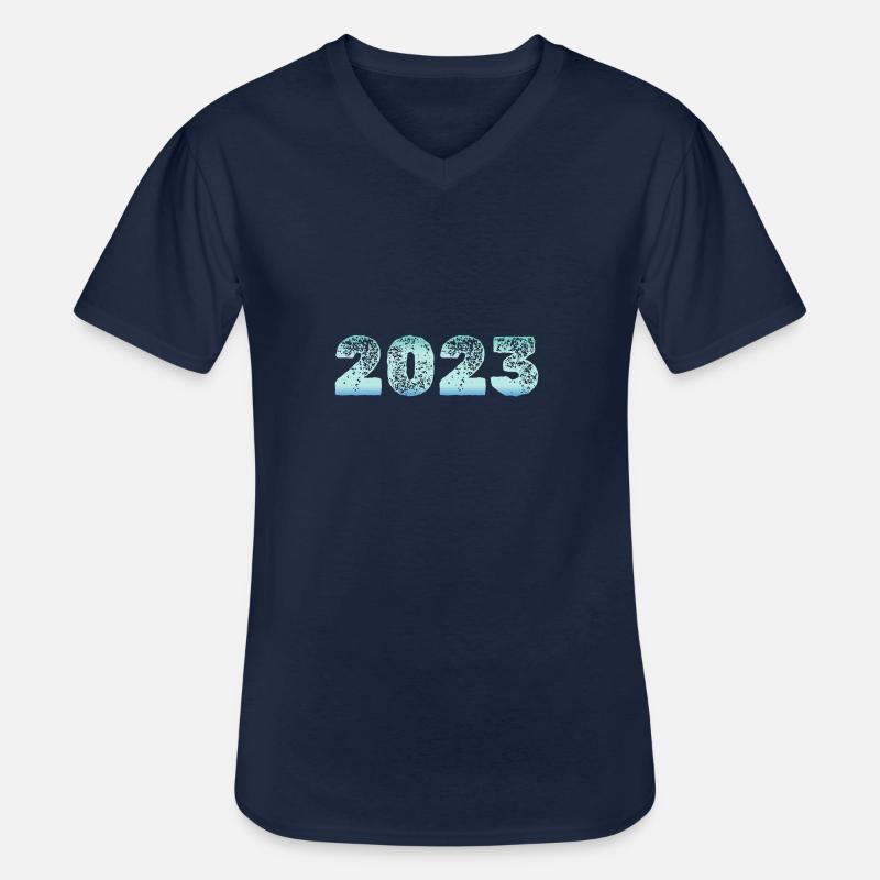 Cold 2023 - Männer-T-Shirt mit V-Ausschnitt - Navy
