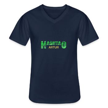 Prénom Artur - T-shirt col V Homme - marine - Devant - AI Model Male 178 dark (178cm)