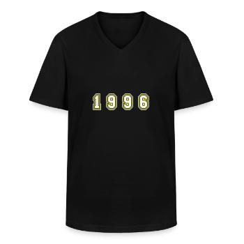 1996 Year Number - Men's V-Neck T-Shirt - black - Front - AI Model Male 178 dark (178cm)