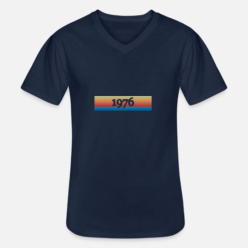 1976 1976 - Männer-T-Shirt mit V-Ausschnitt - Navy