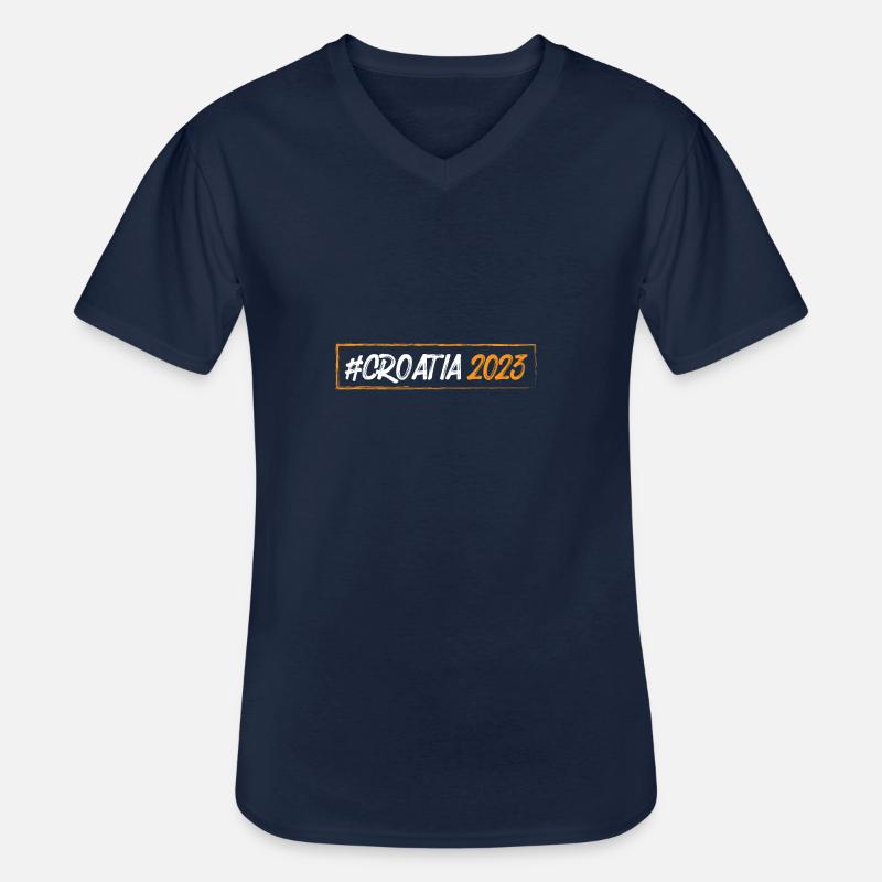 Croatia 2023 - Männer-T-Shirt mit V-Ausschnitt - Navy