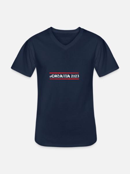 Croatia 2023 - Men's V-Neck T-Shirt - navy