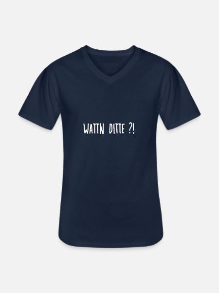 Wattn Ditte - Männer-T-Shirt mit V-Ausschnitt - Navy