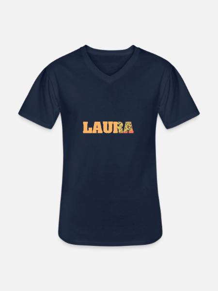 Gift for Laura - Men's V-Neck T-Shirt - navy