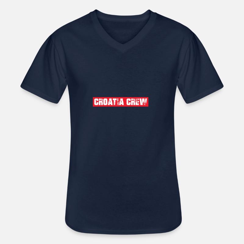 Croatia Crew - Männer-T-Shirt mit V-Ausschnitt - Navy