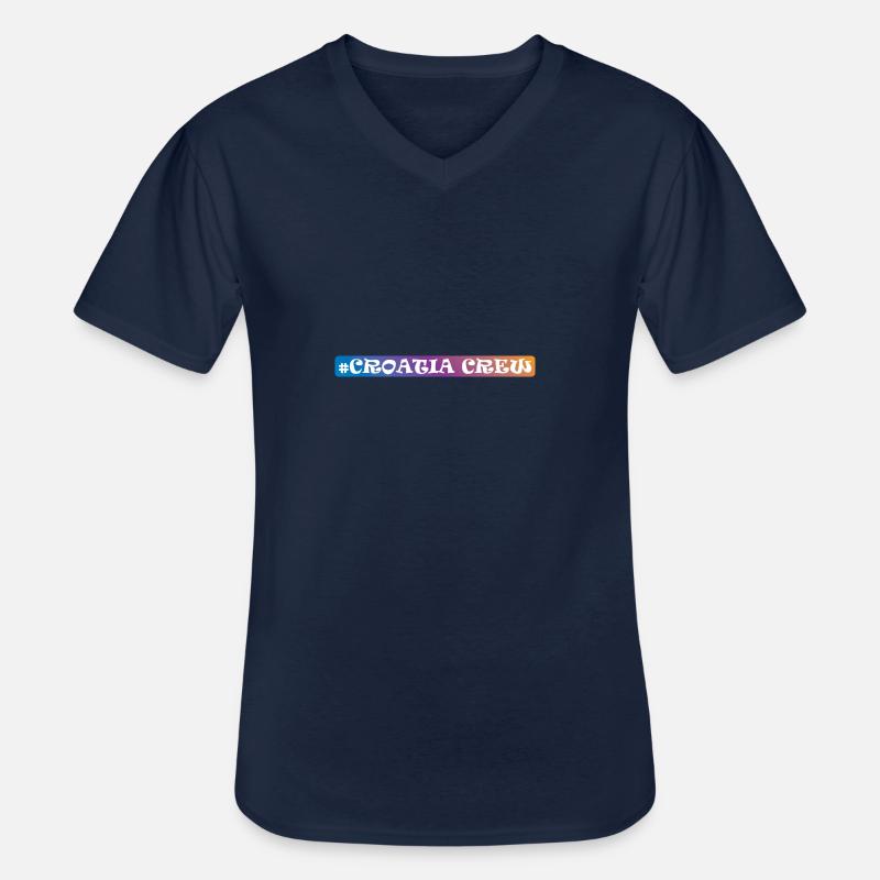 Croatia Crew - Männer-T-Shirt mit V-Ausschnitt - Navy