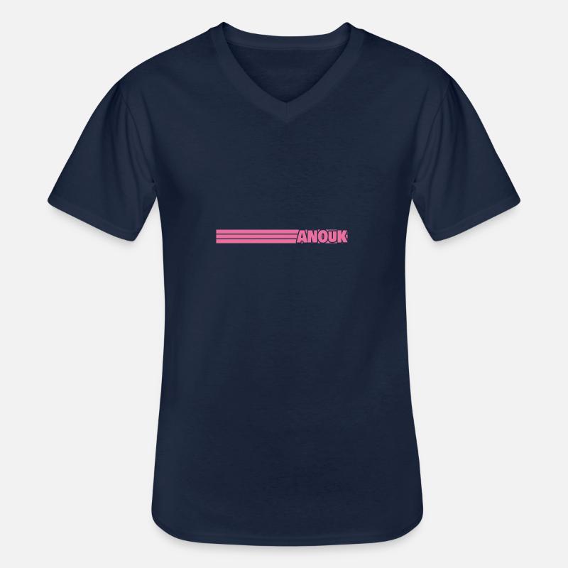 Anouk - Männer-T-Shirt mit V-Ausschnitt - Navy