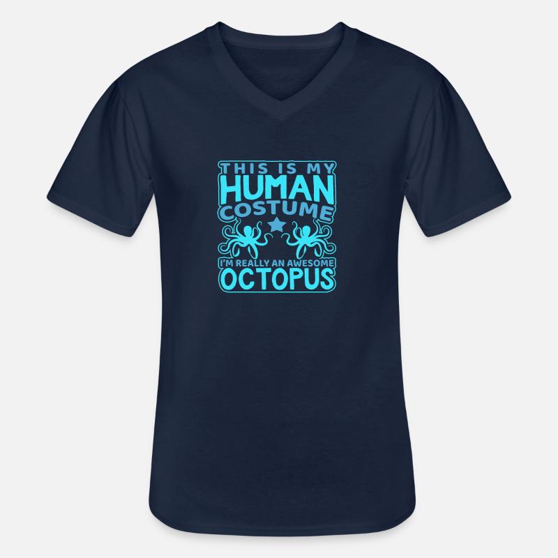 Human Octopus - Männer-T-Shirt mit V-Ausschnitt - Navy