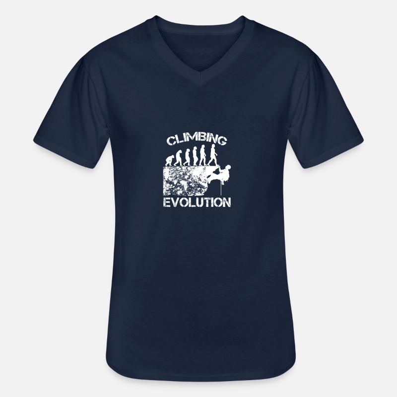 Klettern Berge Kletterer Geschenk · Evolution - Männer-T-Shirt mit V-Ausschnitt - Navy