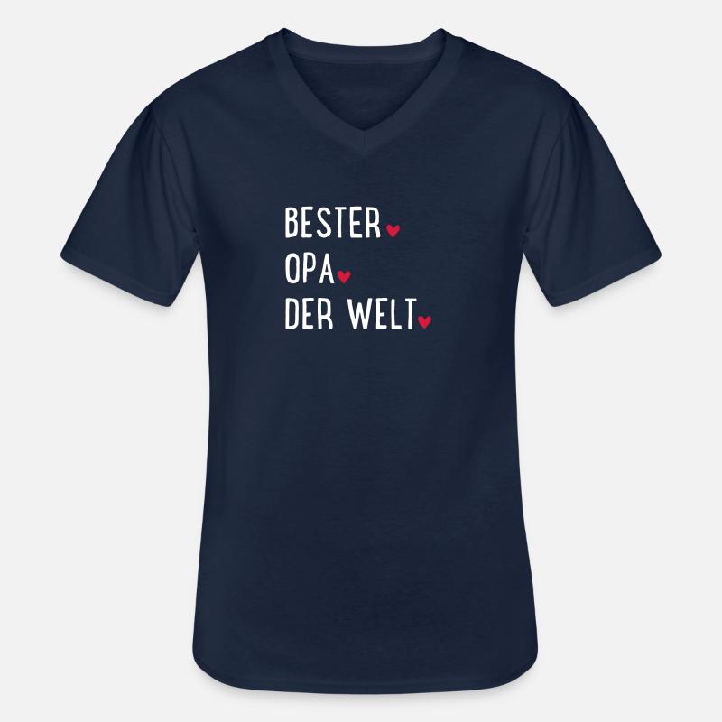 Bester Opa der Welt - Männer-T-Shirt mit V-Ausschnitt - Navy