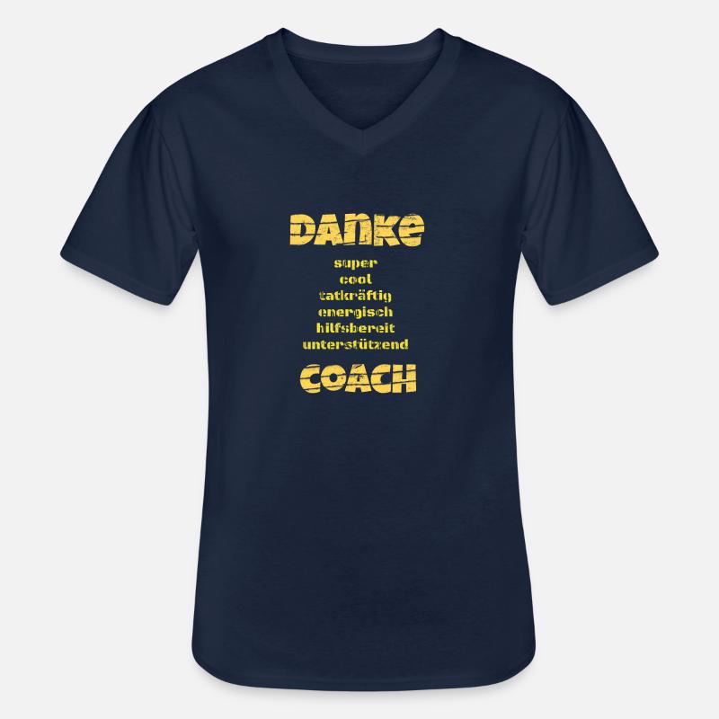 Danke - Helden - coach - Geschenkidee - Trainer - Männer-T-Shirt mit V-Ausschnitt - Navy