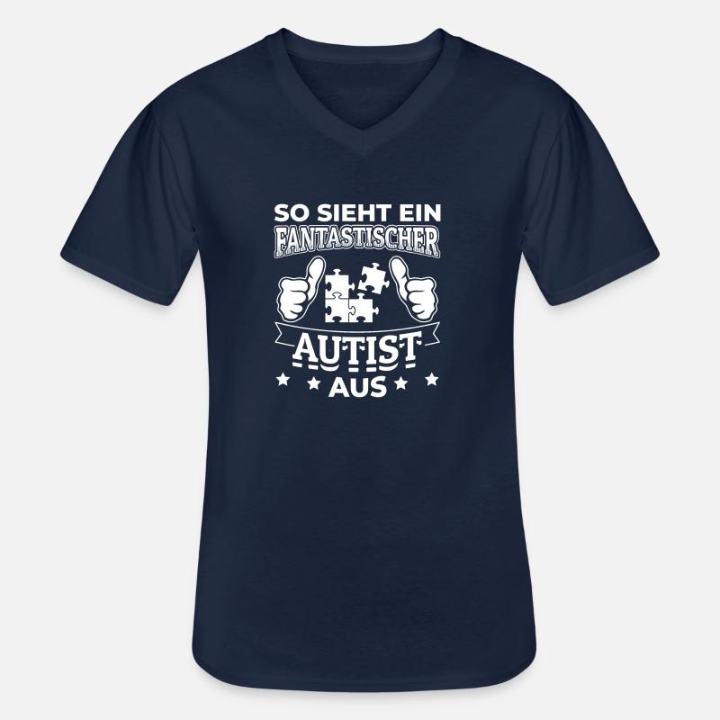 fantastischer autist - Männer-T-Shirt mit V-Ausschnitt - Navy