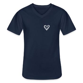 Herz - Männer-T-Shirt mit V-Ausschnitt - Navy - Vorne - AI Model Male 178 dark (178cm)