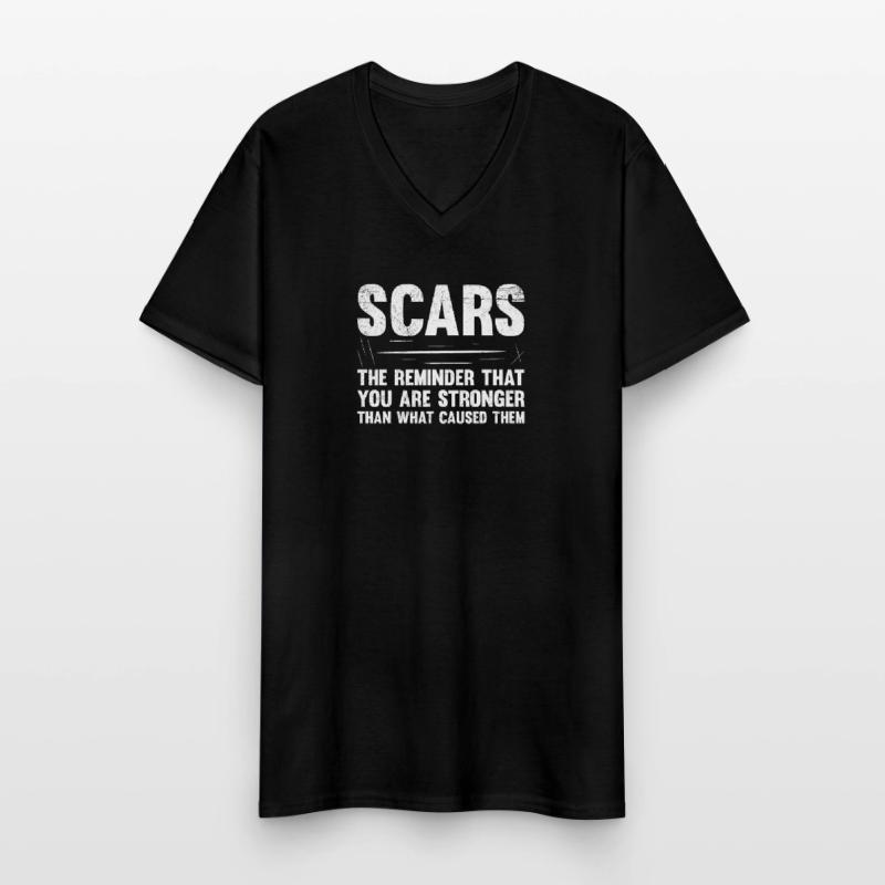 Devis de conception puissant de cicatrices Vous êtes plus fort que T-shirt col V Homme