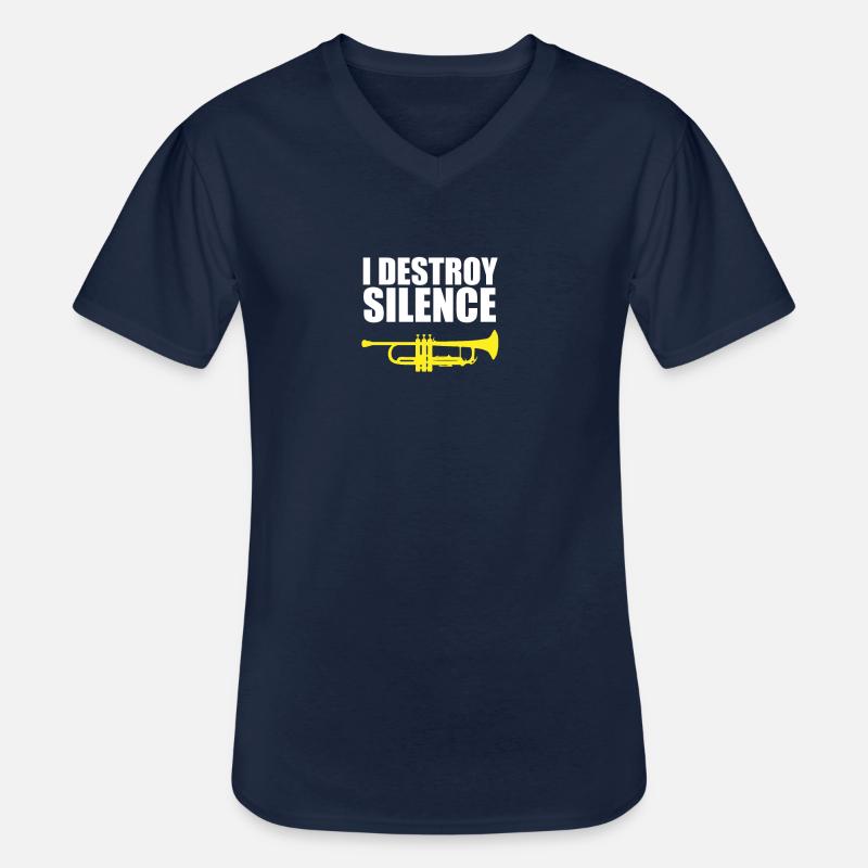 I DESTROY SILENCE Marching Band - Männer-T-Shirt mit V-Ausschnitt - Navy