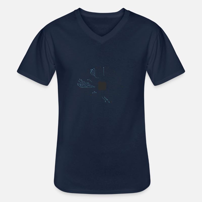 Chip Technik Programmierer - Männer-T-Shirt mit V-Ausschnitt - Navy